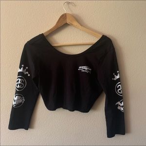 stussy long sleeve crop top